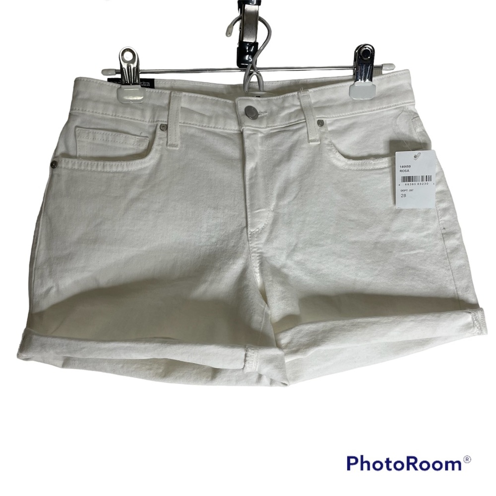 Joe’s Jeans White Rolled Shorts 28 ROSA Denim Flat Front NWT NEW Jean